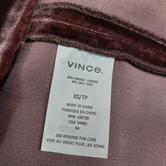 Vince Velvet Split back Top Size XS - Picture 6 of 10